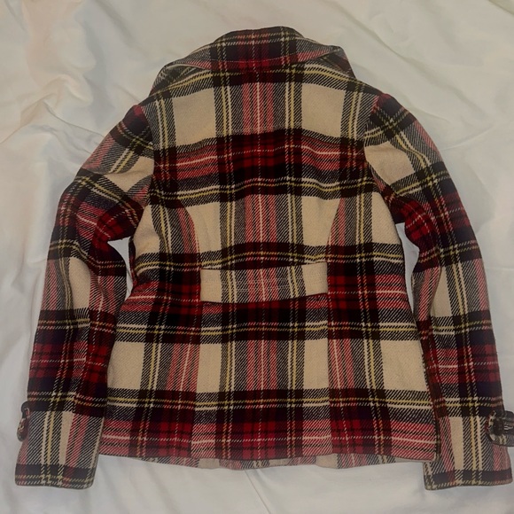 Vintage wool plaid Peacoat - Picture 2 of 2